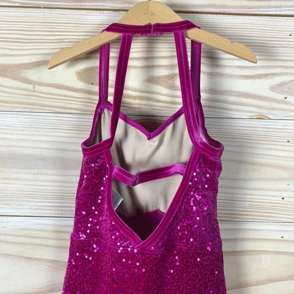 Weissman Sequin Velvet Jumpsuit‎ Dance Girls CM Pink Set of 2